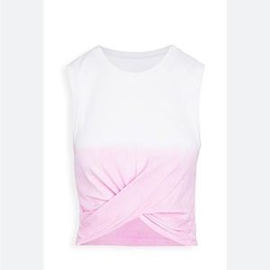 Year of Ours twist front cotton tank. Pink ombré. Size M.